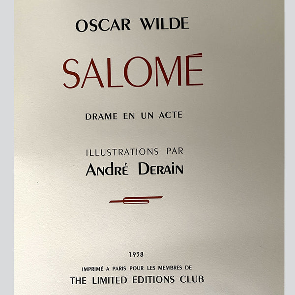 Limited Edition Signed Book: Salome by Oscar Wilde and ANDRE DERAIN, 1487/1500