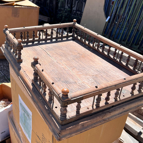 Indian Teak Altar Shrine Platform / Gallery Tray