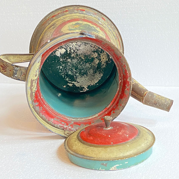 American Victorian Painted Tole Garden Watering Can