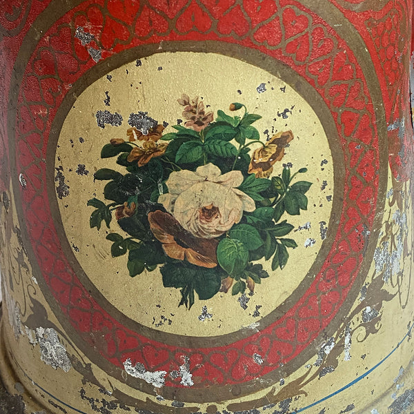American Victorian Painted Tole Garden Watering Can