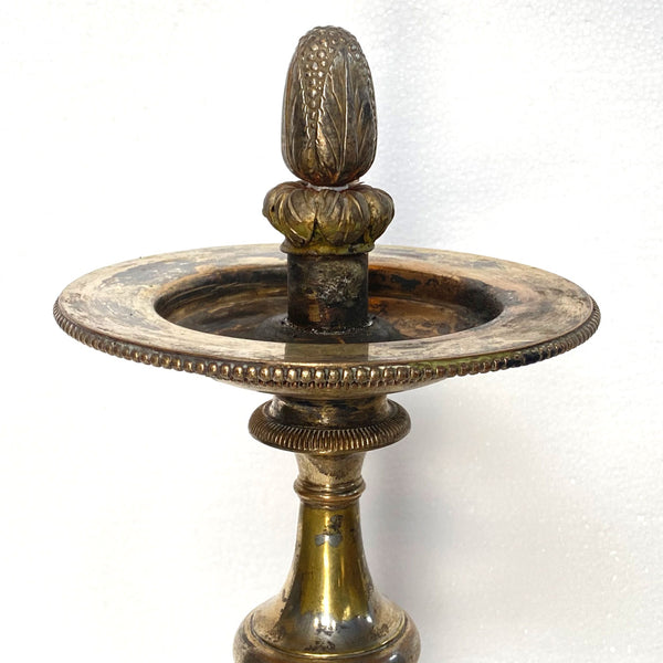 English Baroque Revival Gilt Silverplate and Brass Elibank Armorial Epergne Stand Base