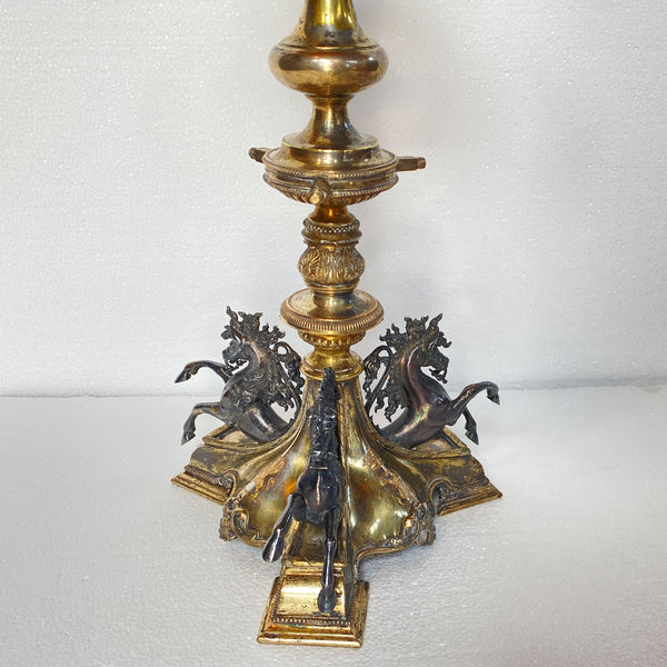 English Baroque Revival Gilt Silverplate and Brass Elibank Armorial Epergne Stand Base