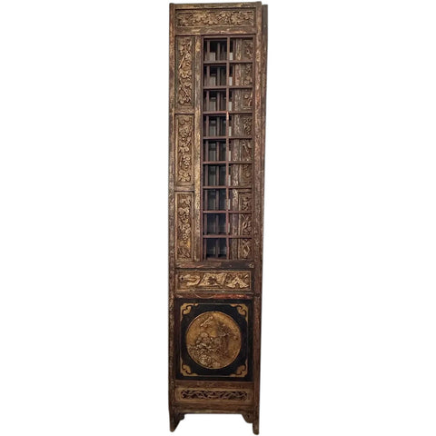 Chinese Qing Gilt Lacquered Wood 12-Panel 23-Foot Floor Screen / Room Divider