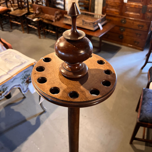 English Victorian Walnut Billiards 12-Pool Cue Floor Stand