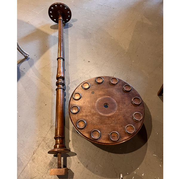 English Victorian Walnut Billiards 12-Pool Cue Floor Stand