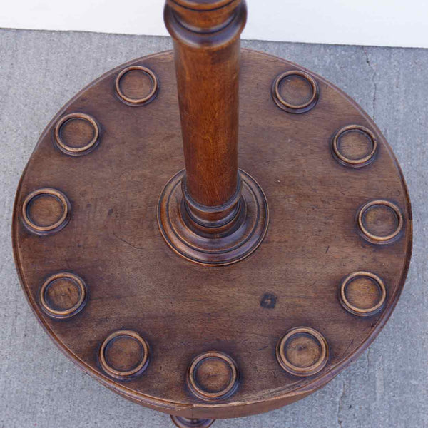 English Victorian Walnut Billiards 12-Pool Cue Floor Stand