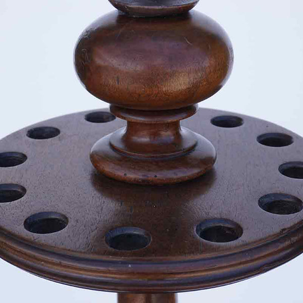 English Victorian Walnut Billiards 12-Pool Cue Floor Stand