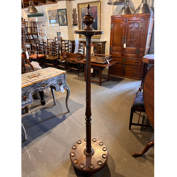 English Victorian Walnut Billiards 12-Pool Cue Floor Stand