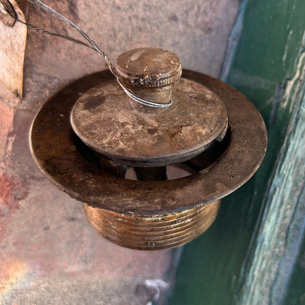 French Patinated Copper Double-End Bateau Bathtub and Brass Faucet