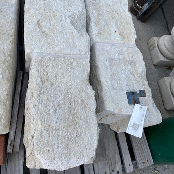 Early European Carved Limestone Trough Sink on Legs, with Side Counters