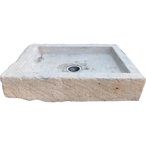 French Provincial Carved Rectangular Stone Sink Basin