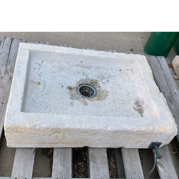 French Provincial Carved Rectangular Limestone Sink Basin