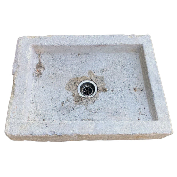 French Provincial Carved Rectangular Limestone Sink Basin