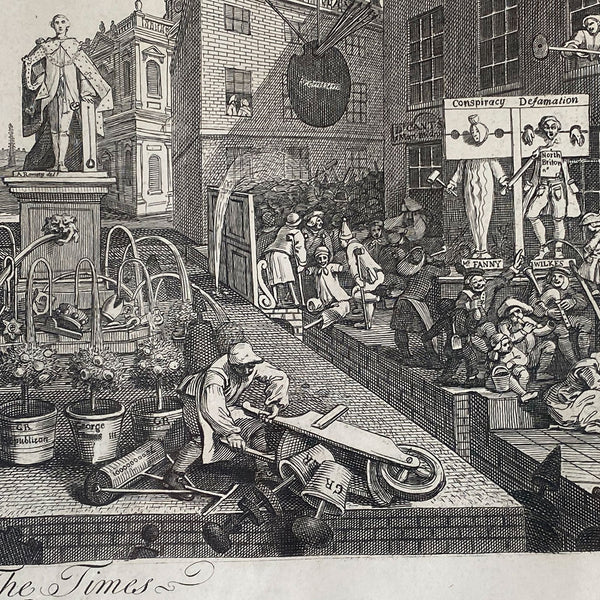 WILLIAM HOGARTH Etching and Copper Engraving on Paper, The Times, Plate II