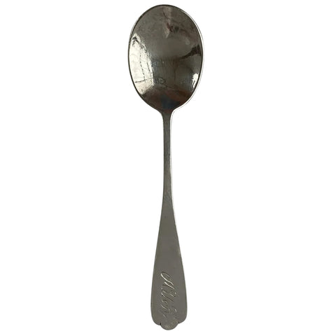 Early American Coin Silver Trefid Pattern Mustard / Condiment Spoon