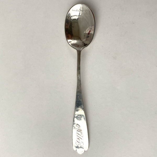 Early American Coin Silver Trefid Pattern Mustard / Condiment Spoon