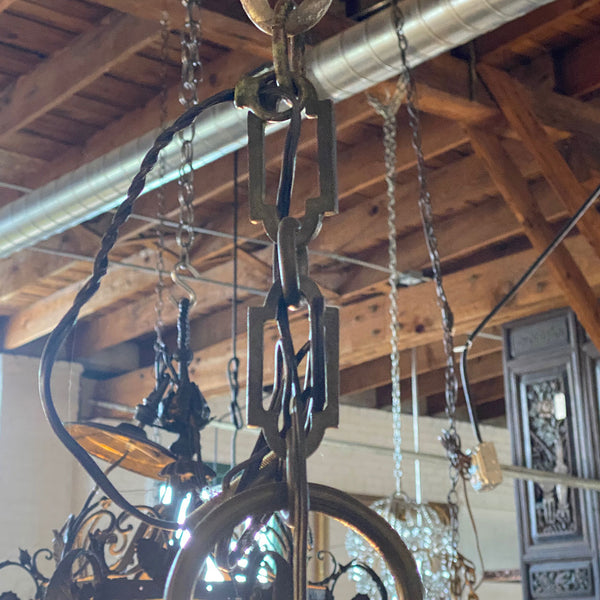 Large French Renaissance Revival Cast Bronze Six-Light Chandelier