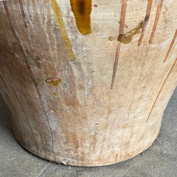 Large Spanish Glazed Terracotta Pottery Oil Jar