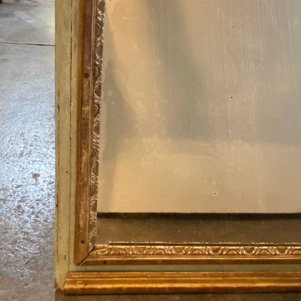 Large French Louis XVI Grisaille Painted and Giltwood Boiserie Trumeau Mirror