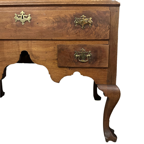 American Queen Anne Walnut Flat-Top Chest on Stand Highboy