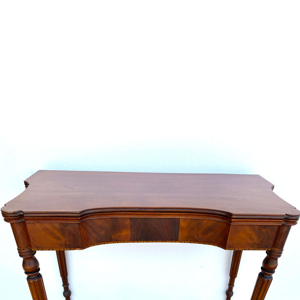 American New England Sheraton Mahogany Fold-Over Card Table