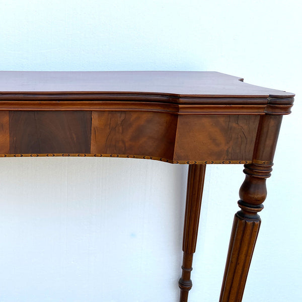 American New England Sheraton Mahogany Fold-Over Card Table