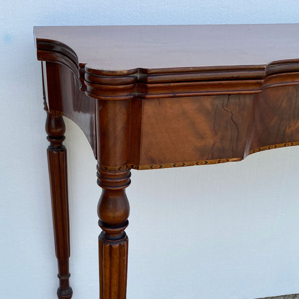 American New England Sheraton Mahogany Fold-Over Card Table