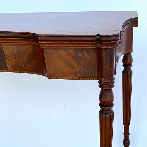 American New England Sheraton Mahogany Fold-Over Card Table