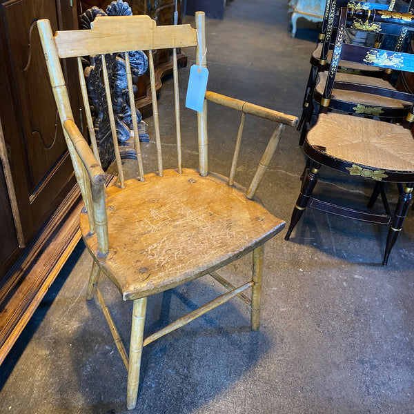 American New England Maple Bobbin Turned Windsor Armchair