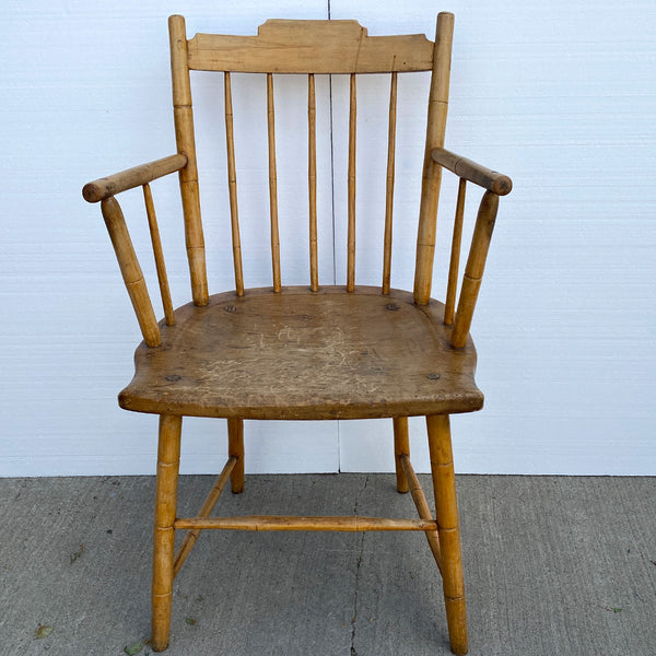 American New England Maple Bobbin Turned Windsor Armchair