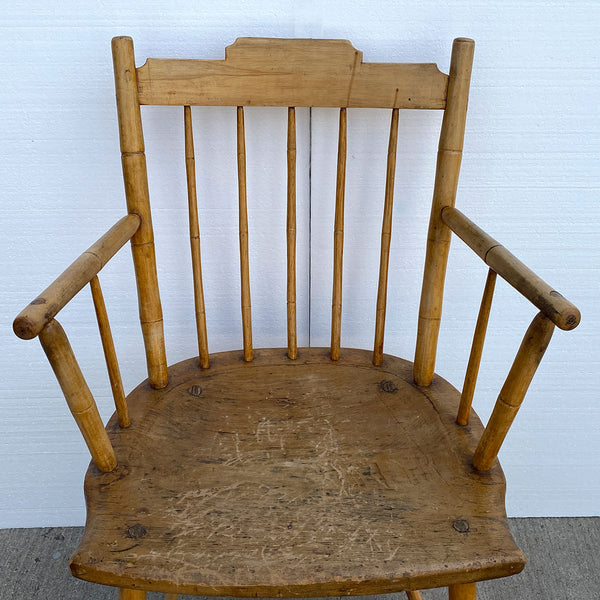 American New England Maple Bobbin Turned Windsor Armchair