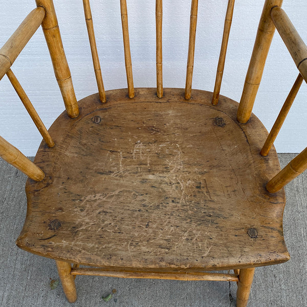 American New England Maple Bobbin Turned Windsor Armchair