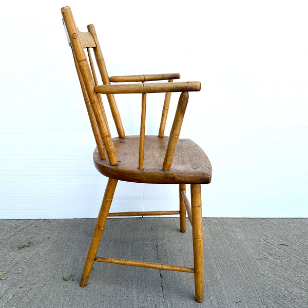 American New England Maple Bobbin Turned Windsor Armchair