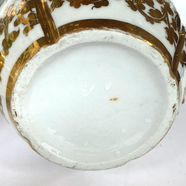 Pair of English Porcelain Floral Encrusted Bottle Vases