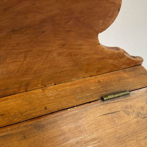 American New England Wooden Double-Lidded Cutlery Box