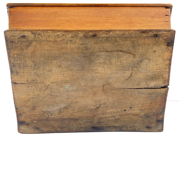American New England Wooden Double-Lidded Cutlery Box