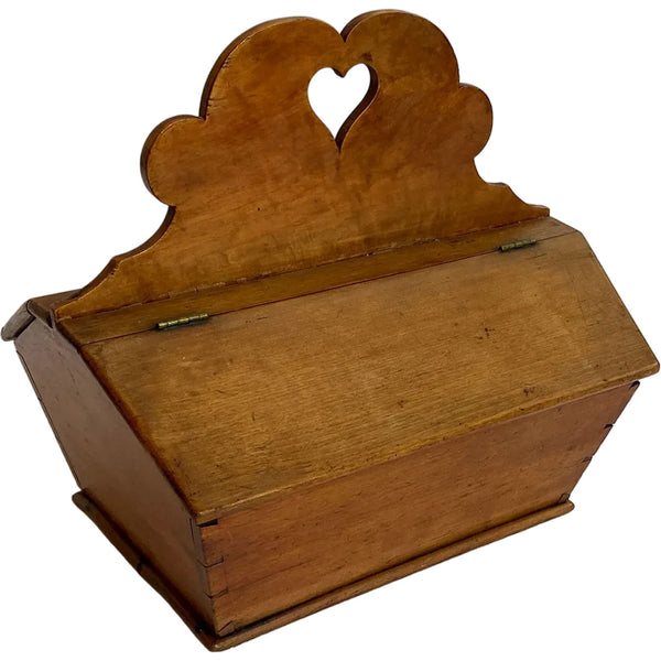 American New England Wooden Double-Lidded Cutlery Box