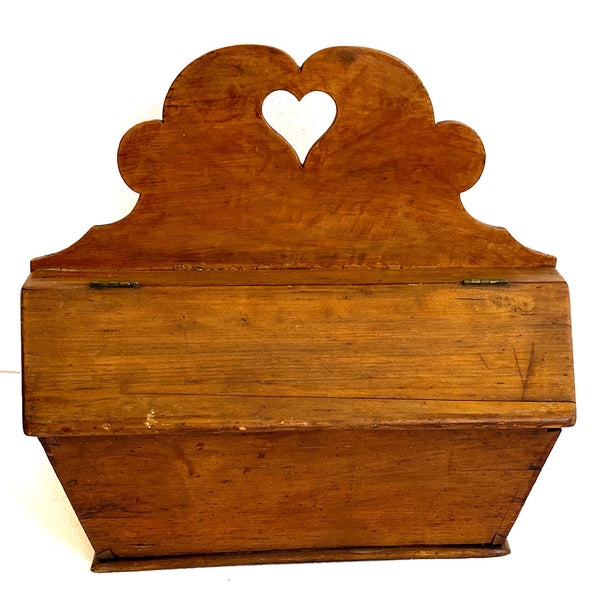 American New England Wooden Double-Lidded Cutlery Box