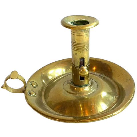 American or English Brass Ejector Chamberstick Candle Holder