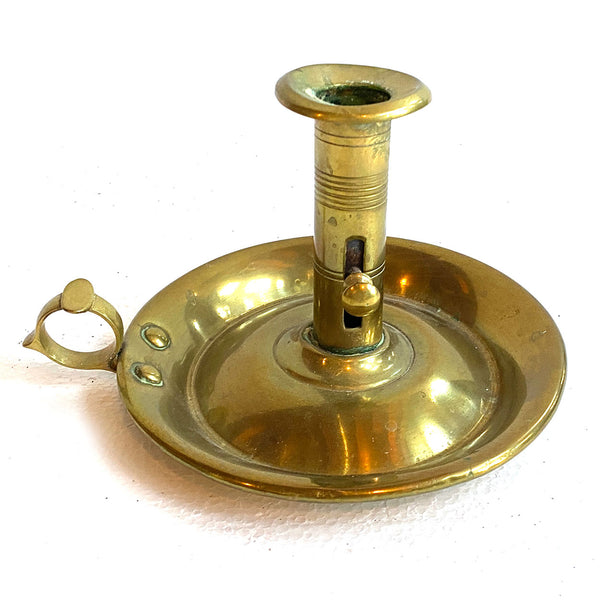 American or English Brass Ejector Chamberstick Candle Holder