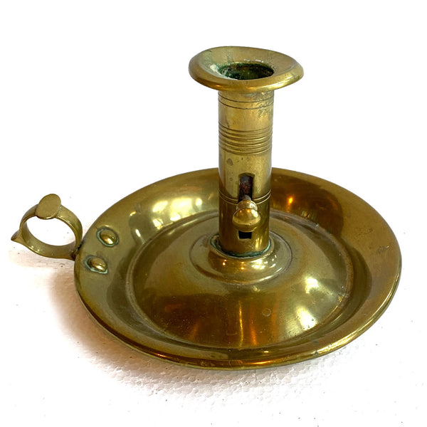 American or English Brass Ejector Chamberstick Candle Holder