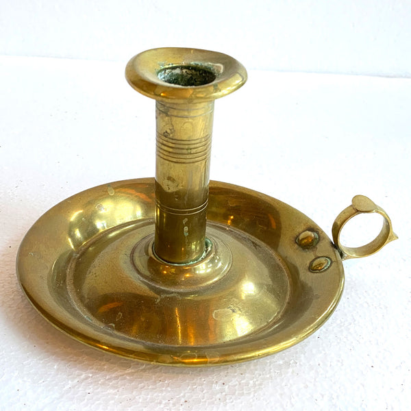 American or English Brass Ejector Chamberstick Candle Holder