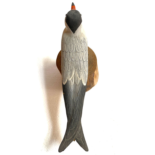 American ROBERT KURKEWICZ Painted Wood Common Tern Bird Carving