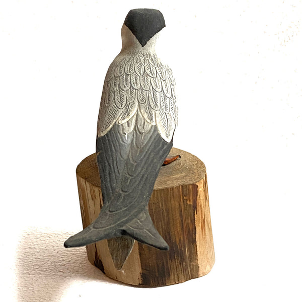 American ROBERT KURKEWICZ Painted Wood Common Tern Bird Carving