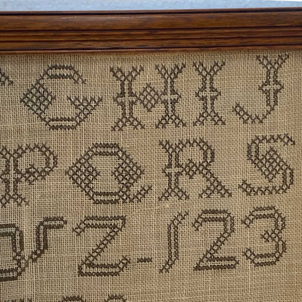American Schoolgirl Silk Thread Needlework Sampler