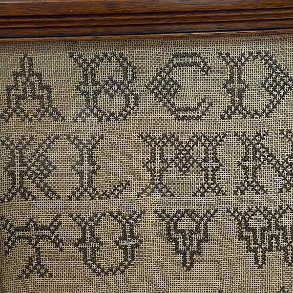 American Schoolgirl Silk Thread Needlework Sampler