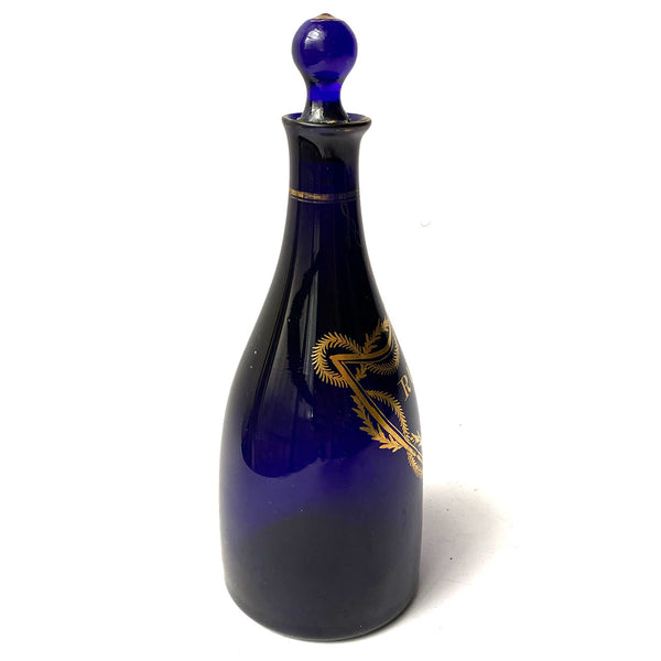 English George III Bristol Blue Glass Rum Decanter