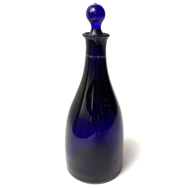 English George III Bristol Blue Glass Rum Decanter