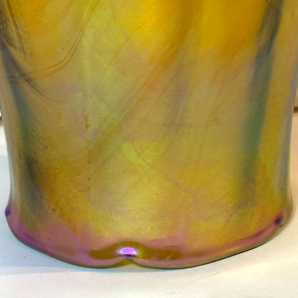 American Tiffany Studios LCT Favrile Glass Gold Tulip Lamp Shade