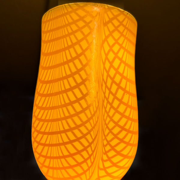 Large American Lustre Art Glass Gold Fishnet Pattern Lamp Shade
